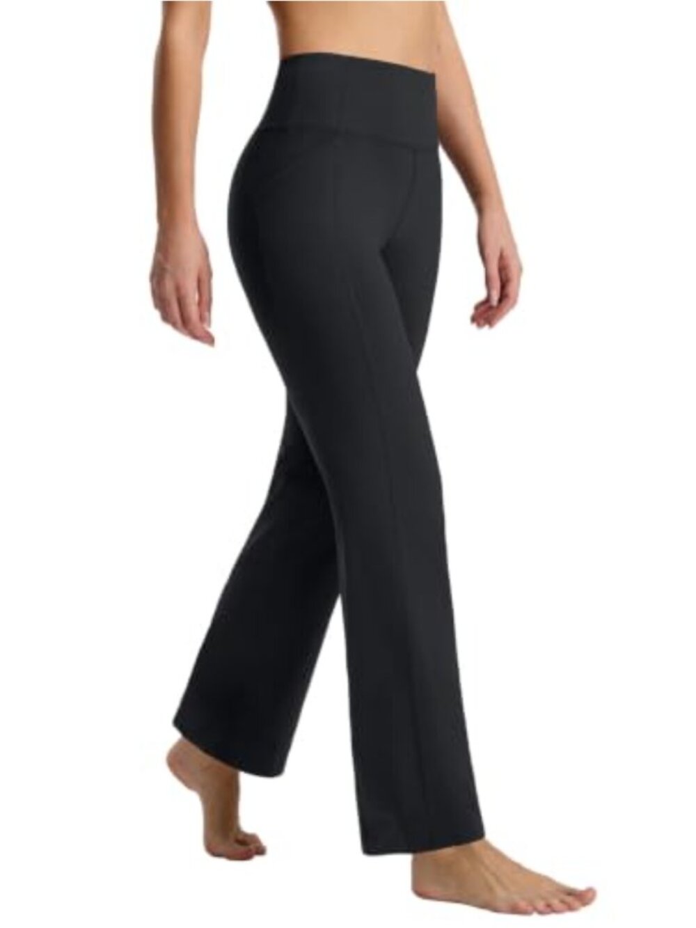 Flare Leggings with Pockets High Waist Yoga Pants Workout Gym Bell Bottom